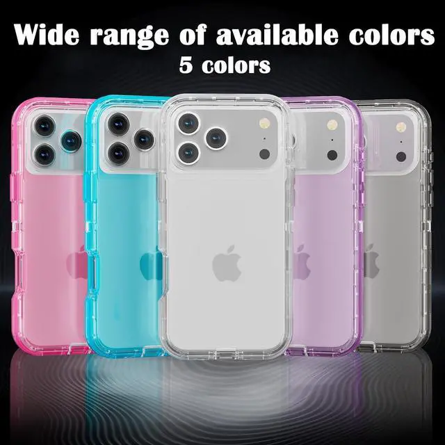 Alt view image 5 of 6 - Shockproof Case Designed for iPhone 17 Pro Max Heavy Duty Military Grade Protection Rugged Full Body Translucence Phone Cover for iPhone 17 ProMax 6.9 inch Clear White