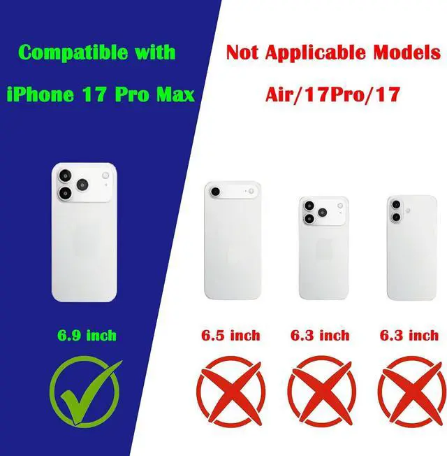 Alt view image 6 of 6 - Shockproof Case Designed for iPhone 17 Pro Max Heavy Duty Military Grade Protection Rugged Full Body Translucence Phone Cover for iPhone 17 ProMax 6.9 inch Clear White