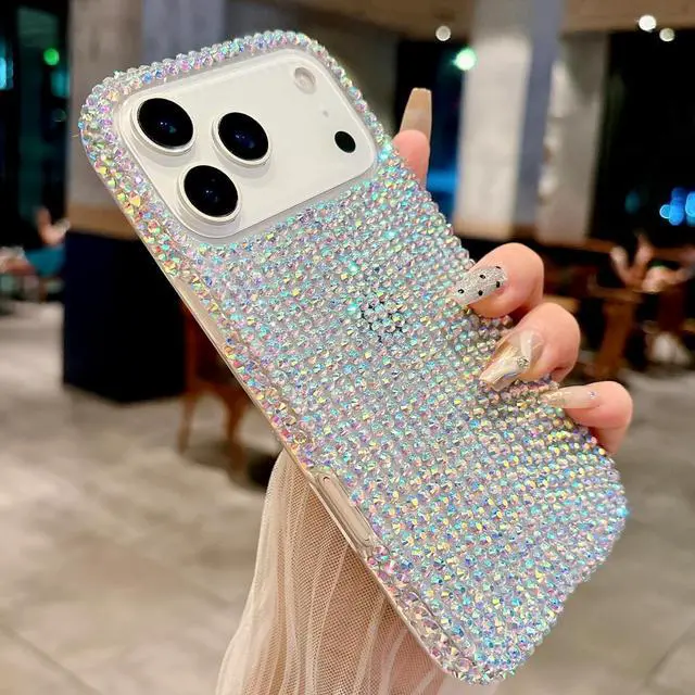 Alt view image 4 of 7 - for iPhone 17 Pro Max Glitter Bling Case Cute Luxury 3D Colorful Sparkly Shiny Crystal Rhinestones Diamonds Clear Bumper Shockproof Women Girls Slim Protective Case for iPhone 17 Pro Max 6.9