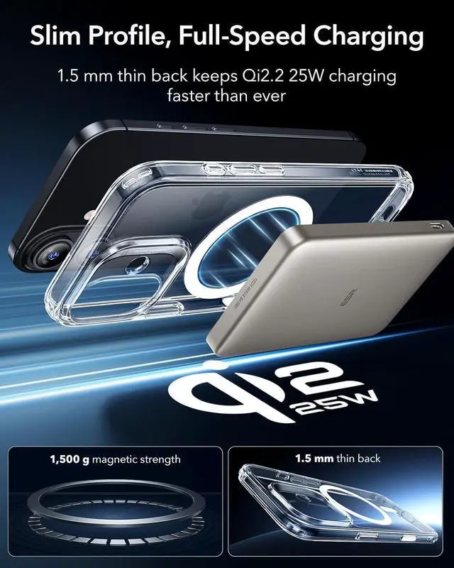 Alt view image 5 of 7 - for iPhone 17 Case Camera Control Compatible with MagSafe Shockproof Military-Grade Protection Magnetic Phone Case for iPhone 17 Classic Hybrid Case Clear