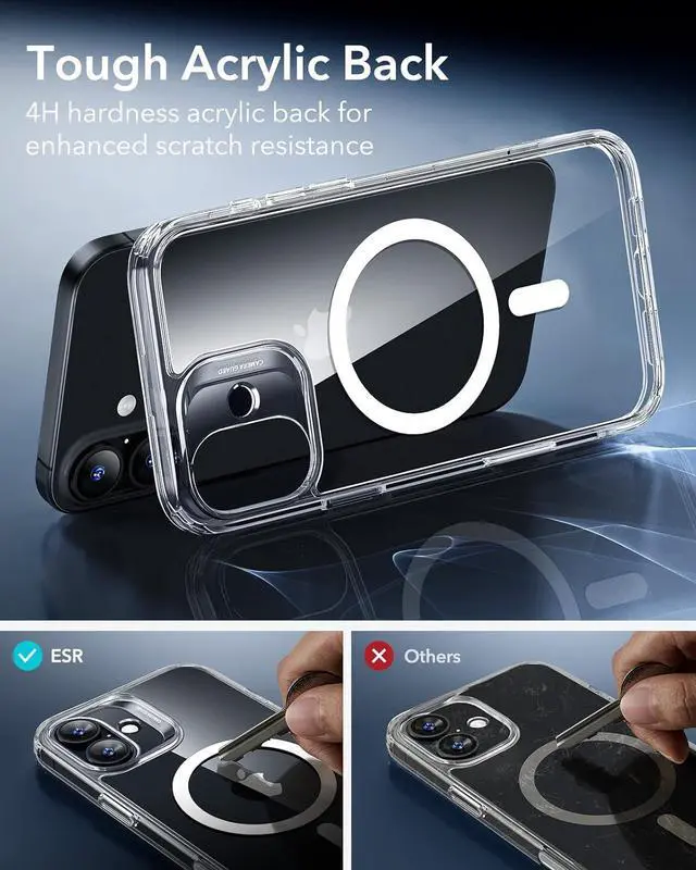 Alt view image 6 of 7 - for iPhone 17 Case Camera Control Compatible with MagSafe Shockproof Military-Grade Protection Magnetic Phone Case for iPhone 17 Classic Hybrid Case Clear