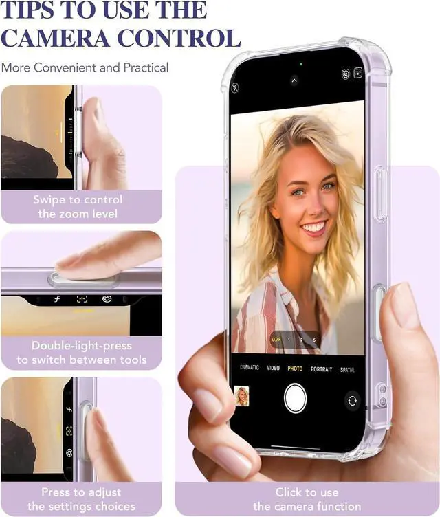 Alt view image 6 of 7 - for iPhone 17 Case with Screen Protector+Camera Lens Protector [NonYellowing] Clear Floral Slim Shockproof Protective Hard PC Back Women Phone Case for iPhone 17 6.3 Floratopia/Colorful