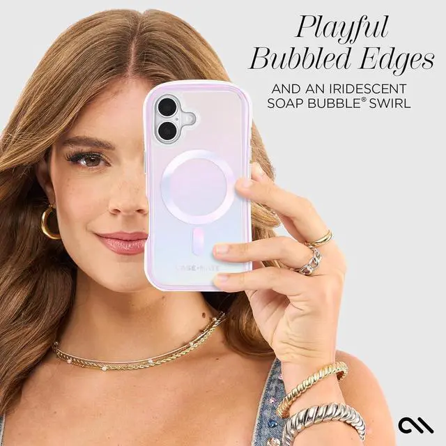 Alt view image 6 of 7 - Jelly Pop Soap Bubble iPhone 17 Case [Compatible with MagSafe] - Stylish Phone Case for Women with 16ft Drop Protection - Premium Magnetic Cover for iPhone 17 - Iridescent