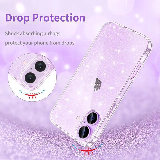 Alt view image 5 of 7 - Compatible with iPhone 17 Case Clear Glitter Sparkle Soft TPU Transparent Shockproof Women Girls Slim Bling Sparkly Bumper Cover Phone Cases for iPhone 17