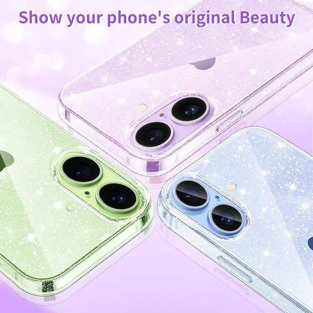 Alt view image 7 of 7 - Compatible with iPhone 17 Case Clear Glitter Sparkle Soft TPU Transparent Shockproof Women Girls Slim Bling Sparkly Bumper Cover Phone Cases for iPhone 17
