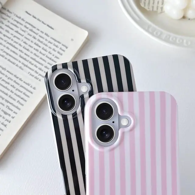 Alt view image 3 of 7 - for iPhone 17 Case Cute Striped Phone Case Soft TPU Slim Shockproof Phone Cover for Women Girls Pink