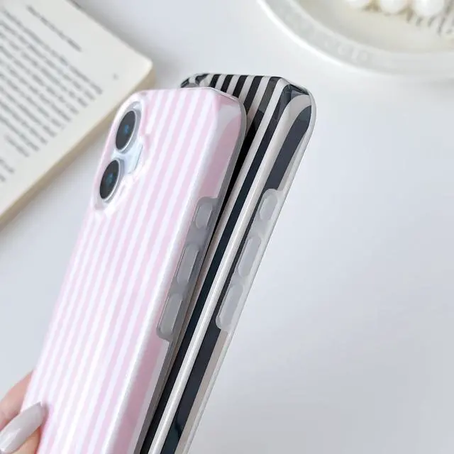 Alt view image 4 of 7 - for iPhone 17 Case Cute Striped Phone Case Soft TPU Slim Shockproof Phone Cover for Women Girls Pink