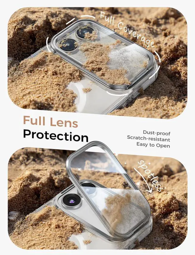 Alt view image 3 of 7 - for iPhone 17 Magnetic Case with Foldable Stand Full Camera Protection Handheld Selfie Never Yellowing Camera Control Button Speaker dust-Proof Drop Protection Clear