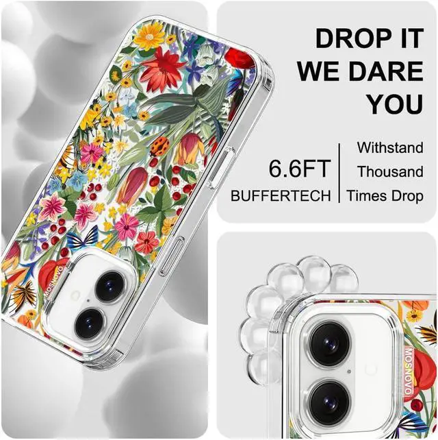 Alt view image 5 of 7 - for iPhone 17 Case | Military Grade 6.6ft Drop Tested | Camera Control | Clear with in The Garden Design