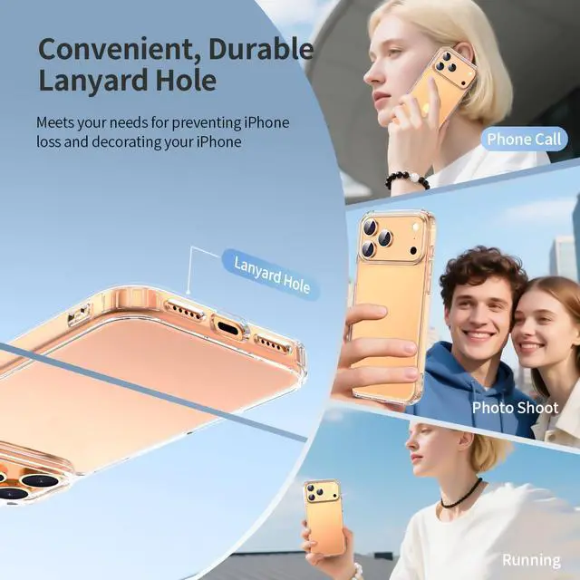 Alt view image 2 of 3 - for iPhone 17 Case Clear Transparent Phone Case for 17 Case Never Yellow Shockproof Military-Grade Protection Classic Hybrid for iPhone 17 Cover Clear