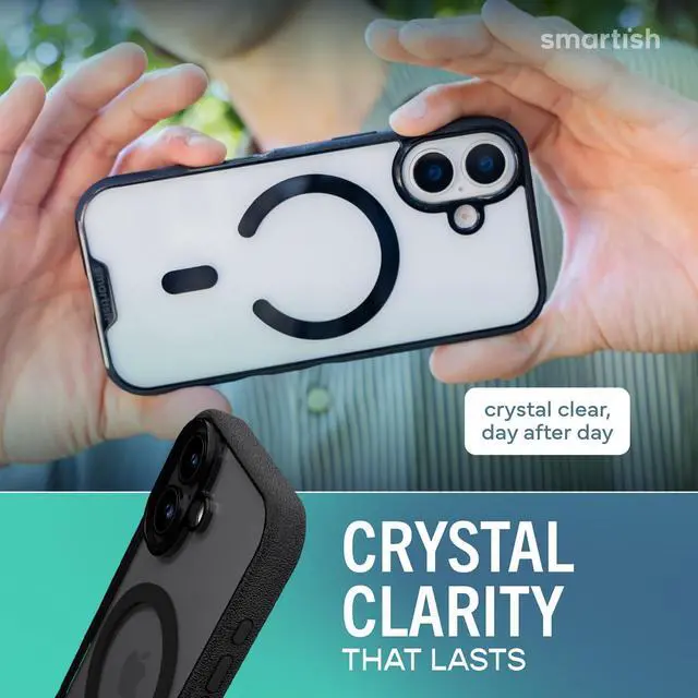 Alt view image 4 of 7 - ? iPhone 17 MagSafe Clear Case - Gripmunk Magnetic Slim Case [Lightweight + Protective] Anti-Yellowing Thin Grip Clear Cover for  iPhone 17 - Clearly Black