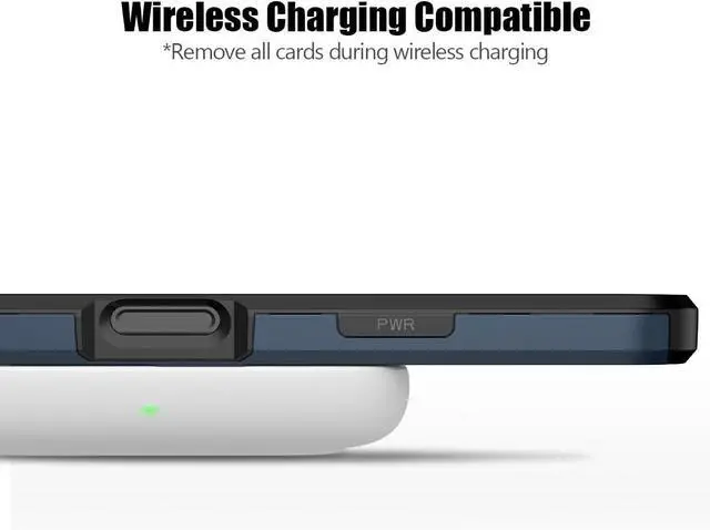 Alt view image 6 of 7 - Compatible with iPhone 17 Case with Card Holder Dual Layer Heavy Duty Protective Shockproof Hidden Card Slot Slim Wallet Phone Case for Women&Men 6.3 inch(Blue)