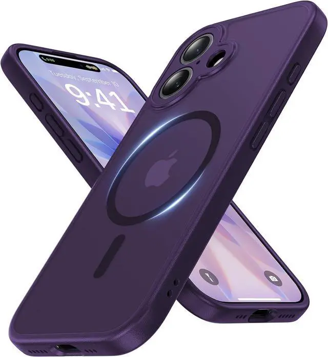 Main image of Magnetic for iPhone 17 Case [Full Camera Protection][Military-Grade Protection][Compatible with MagSafe] Shockproof Protective Slim Phone Case for iPhone 17 Dark Purple