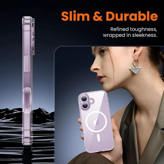 Alt view image 5 of 7 - 3 in 1 for iPhone 17 Case Clear Fits MagSafe Not Yellowing Screen Protector*1 Camera Lens Protector*1 Military-Grade Protection for Phone Cover 6.3 inch