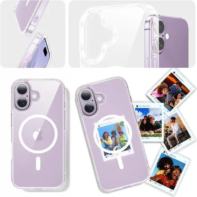 Alt view image 7 of 7 - 3 in 1 for iPhone 17 Case Clear Fits MagSafe Not Yellowing Screen Protector*1 Camera Lens Protector*1 Military-Grade Protection for Phone Cover 6.3 inch