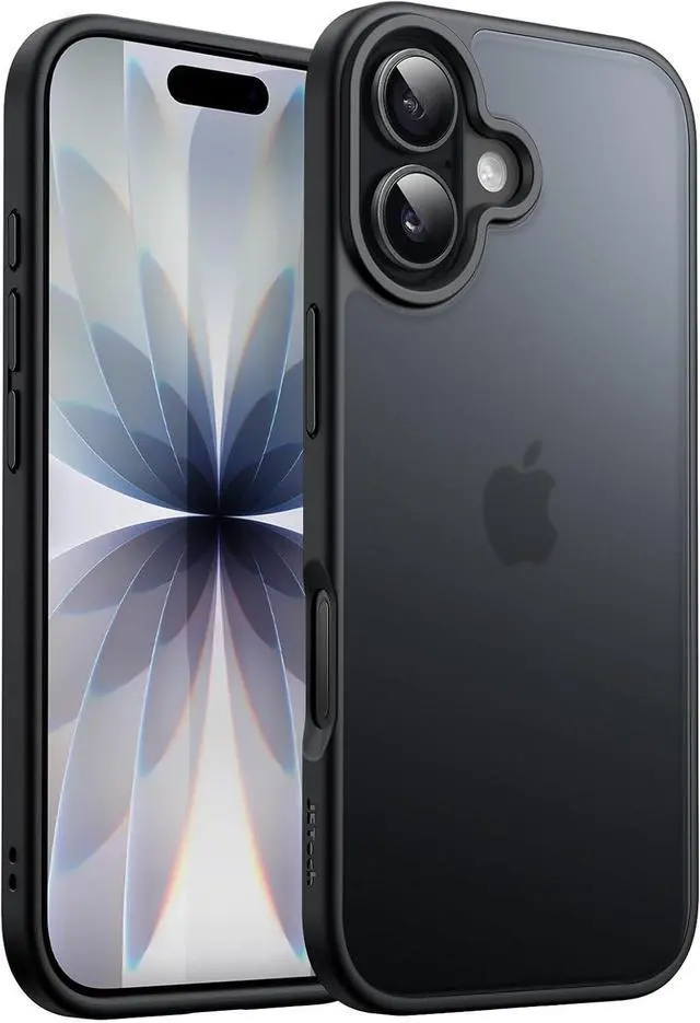 Main image of Matte Case for iPhone 17 6.3-Inch Shockproof Military Grade Drop Protection Frosted Translucent Back Minimalist Phone Cover Anti-Fingerprint (Black)