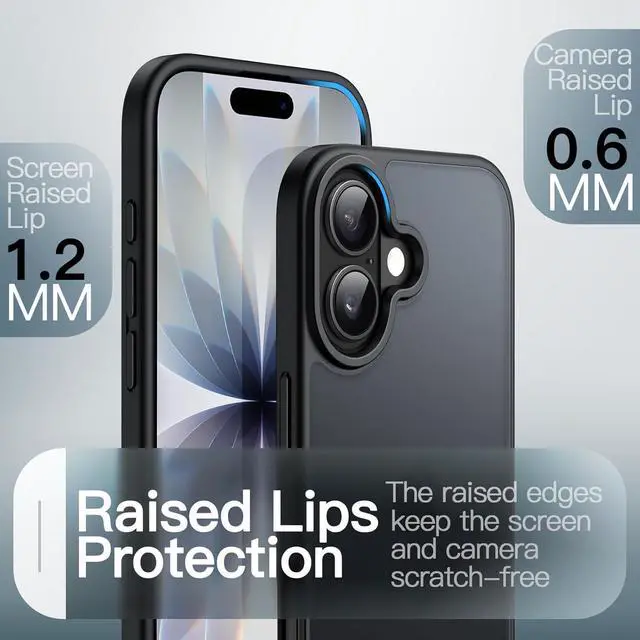 Alt view image 5 of 7 - Matte Case for iPhone 17 6.3-Inch Shockproof Military Grade Drop Protection Frosted Translucent Back Minimalist Phone Cover Anti-Fingerprint (Black)