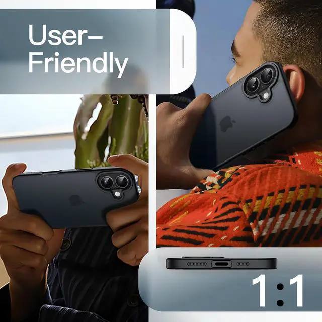 Alt view image 7 of 7 - Matte Case for iPhone 17 6.3-Inch Shockproof Military Grade Drop Protection Frosted Translucent Back Minimalist Phone Cover Anti-Fingerprint (Black)