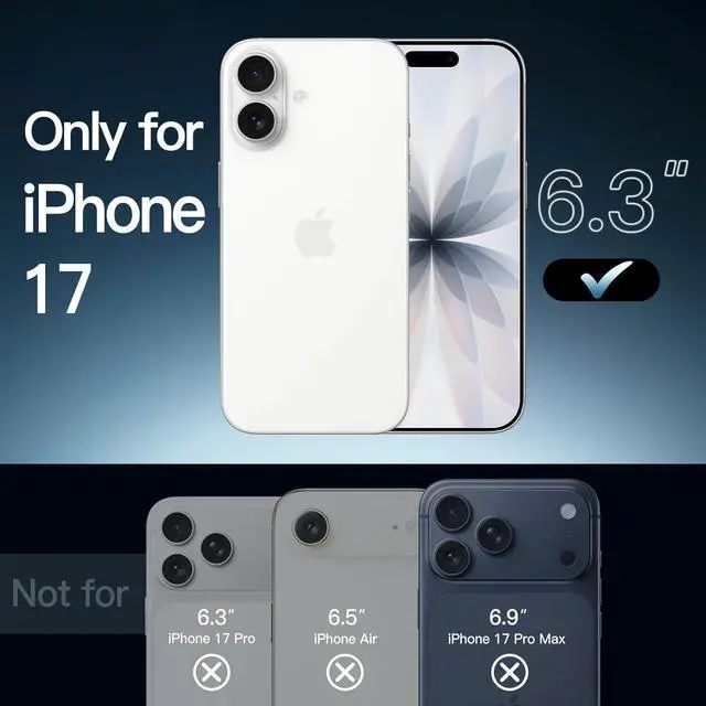 Alt view image 2 of 6 - Case for iPhone 17 6.3-Inch Non-Yellowing Shockproof Phone Bumper Cover Anti-Scratch Clear Back (Clear)