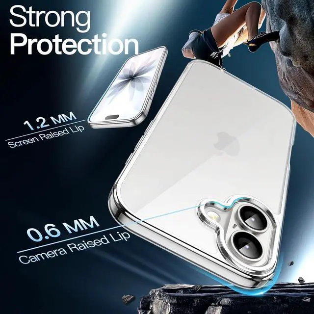 Alt view image 4 of 6 - Case for iPhone 17 6.3-Inch Non-Yellowing Shockproof Phone Bumper Cover Anti-Scratch Clear Back (Clear)