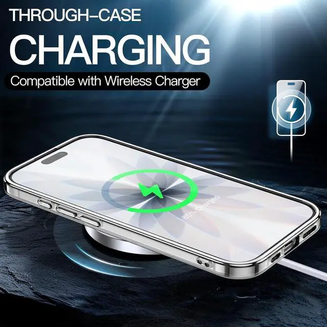 Alt view image 5 of 6 - Case for iPhone 17 6.3-Inch Non-Yellowing Shockproof Phone Bumper Cover Anti-Scratch Clear Back (Clear)