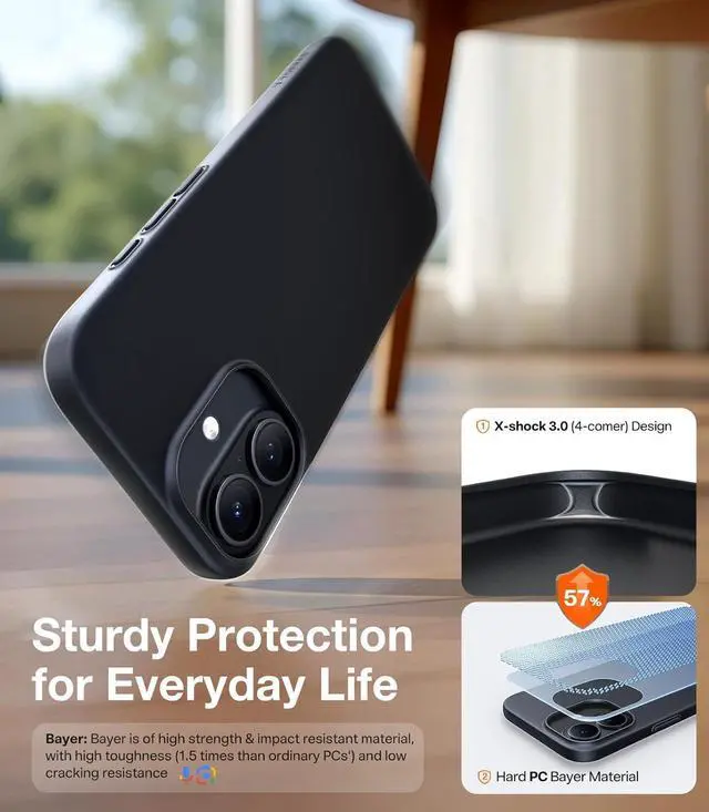 Alt view image 7 of 7 - Magnetic Slim Fit for iPhone 17 Case Ultra-Thin Compatible with MagSafe Stronger Magnetic + Thinner Lightweight Matte Anti-Scratch Hard PC Cover Phone Case for iPhone 17 Black