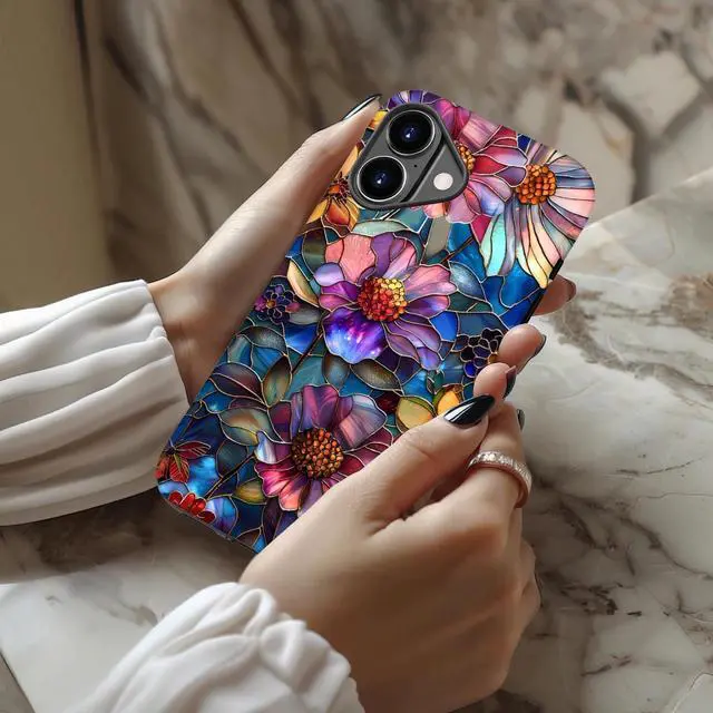 Alt view image 2 of 6 - for iPhone 17 Case Wireless Charging Compatible Dual-Layer Protection with Stylish Wildflower Design Soft Silicone + Hard Shell Cute Chic Phone Cover for Women - Vibrant Defined Blossoms