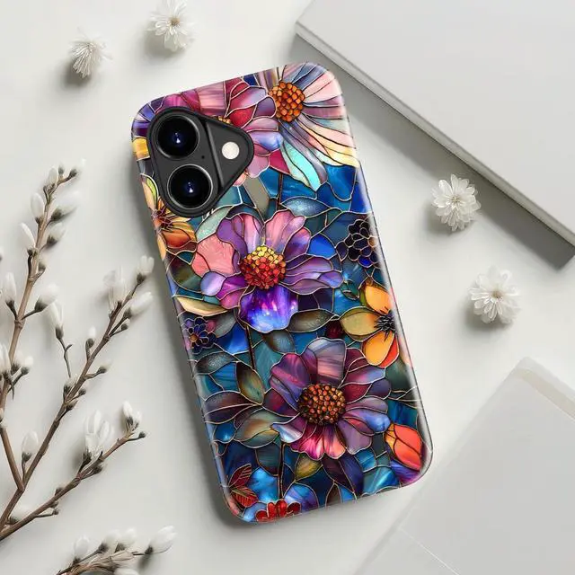 Alt view image 4 of 6 - for iPhone 17 Case Wireless Charging Compatible Dual-Layer Protection with Stylish Wildflower Design Soft Silicone + Hard Shell Cute Chic Phone Cover for Women - Vibrant Defined Blossoms