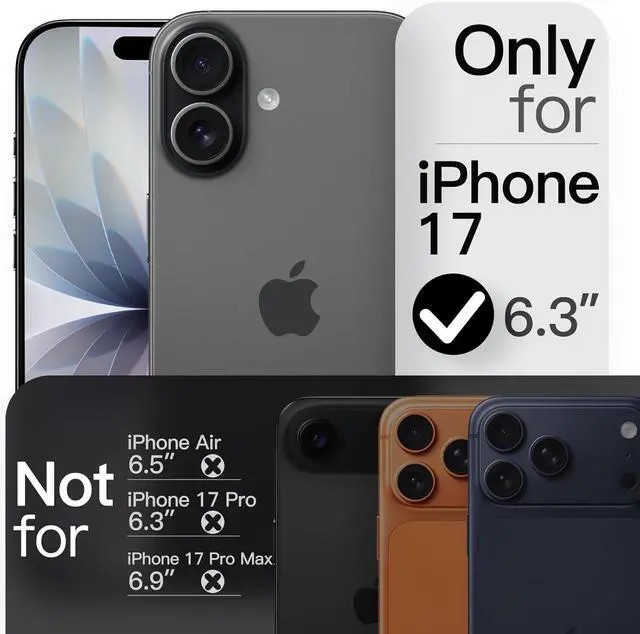 Alt view image 2 of 7 - Magnetic Slim Case for iPhone 17 6.3-Inch Compatible with MagSafe Ultra-Thin Lightweight Minimalist Phone Cover with Matte Finish and Full Camera Lens Protection (Black)