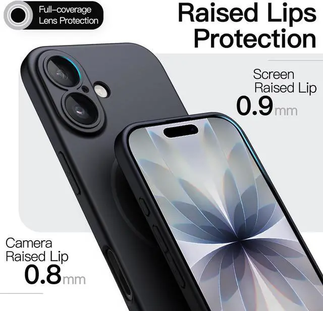 Alt view image 6 of 7 - Magnetic Slim Case for iPhone 17 6.3-Inch Compatible with MagSafe Ultra-Thin Lightweight Minimalist Phone Cover with Matte Finish and Full Camera Lens Protection (Black)