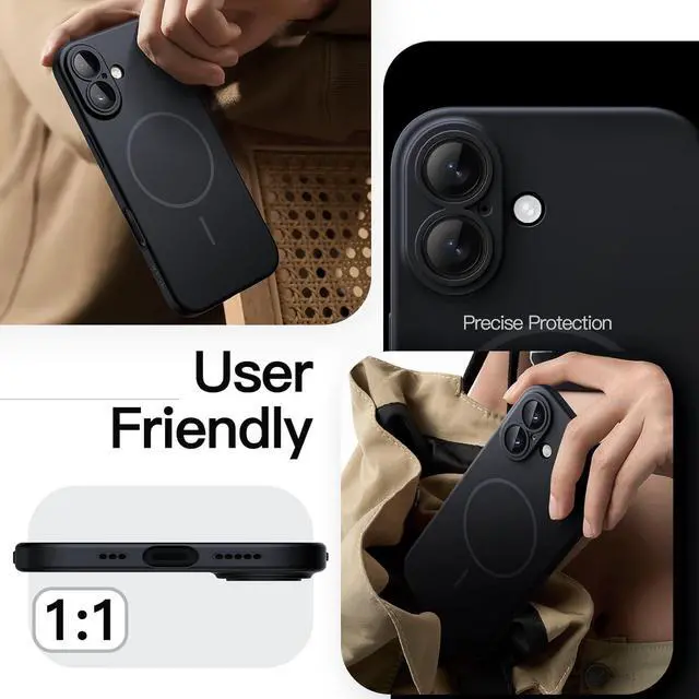 Alt view image 7 of 7 - Magnetic Slim Case for iPhone 17 6.3-Inch Compatible with MagSafe Ultra-Thin Lightweight Minimalist Phone Cover with Matte Finish and Full Camera Lens Protection (Black)