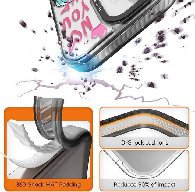 Alt view image 3 of 7 - for iPhone 17 Case Cute - Durable Shockproof 6.6 ft Drop Impact Phone Case - Funny Skeleton Halloween Horror Design (6.3) Black