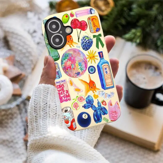 Alt view image 7 of 7 - Case Compatible with iPhone 17 6.3 European Art Collage Patterns Phone Case Waterproof & Fade-Resistant Shockproof Military Protection Cover for Women Girl Men