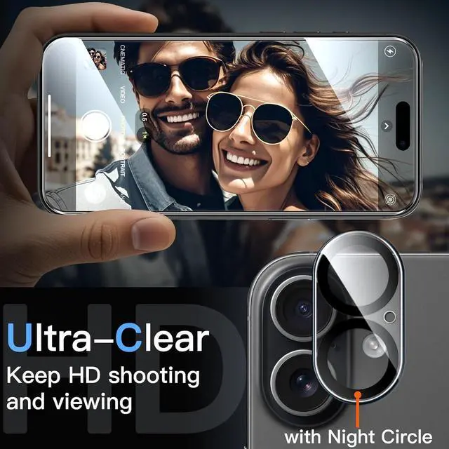 Alt view image 6 of 7 - 5 in 1 Matte Case for iPhone 17 6.3-Inch with 2-Pack Each Tempered Glass Screen Protector and Camera Lens Protector Translucent Back Shockproof Phone Cover (Black)