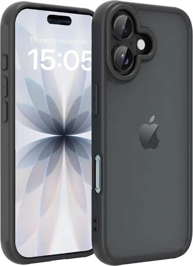 Main image of for iPhone 17 Case [Military-Grade Drop Protection][Anti-Yellowing] Shockproof Protective Translucent Matte Cover for iPhone 17 Phone Case (Black iPhone 17)