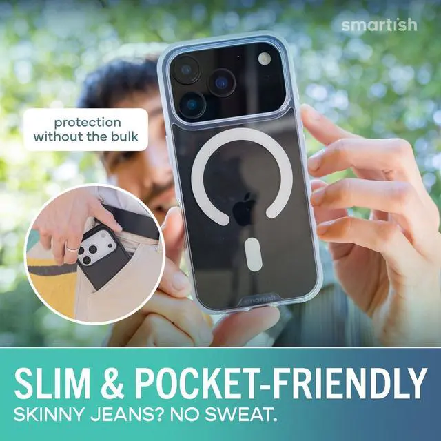 Alt view image 7 of 7 - ? iPhone 17 Pro MagSafe Clear Case - Gripmunk Magnetic Slim Case [Lightweight + Protective] Anti-Yellowing Thin Grip Clear Cover for  iPhone 17 Pro - Clearly Clear