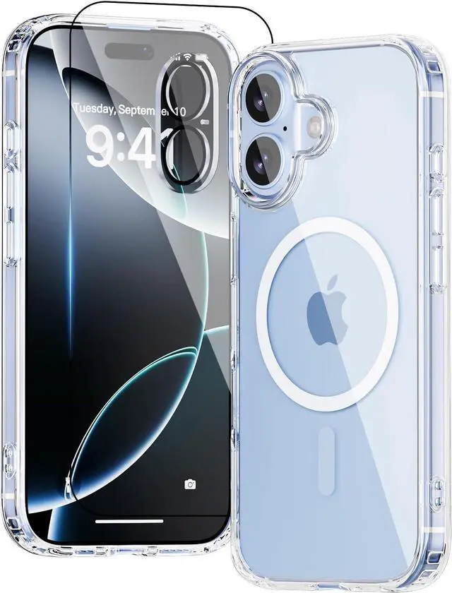 Main image of for iPhone 17 Case Compatible with MagSafe Magnetic Slim Cover Anti-Yellowing & Shockproof Full Camera Protection Includes Screen & Lens Protectors Clear Protective Case
