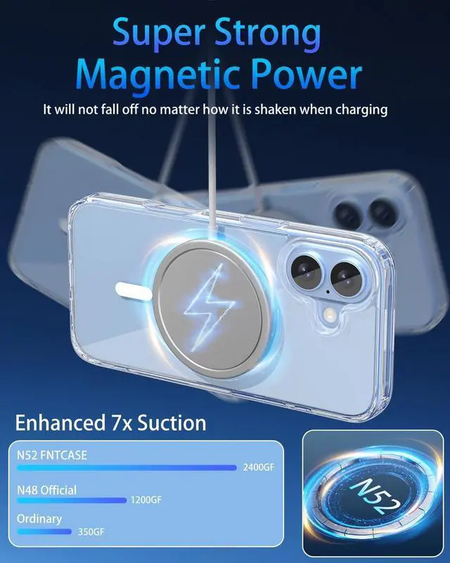 Alt view image 3 of 5 - for iPhone 17 Case Compatible with MagSafe Magnetic Slim Cover Anti-Yellowing & Shockproof Full Camera Protection Includes Screen & Lens Protectors Clear Protective Case