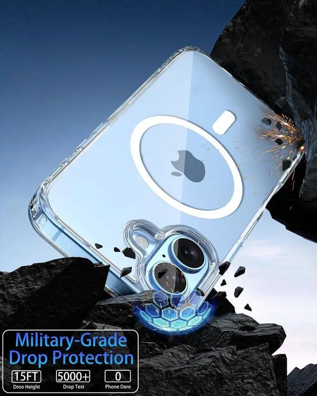 Alt view image 4 of 5 - for iPhone 17 Case Compatible with MagSafe Magnetic Slim Cover Anti-Yellowing & Shockproof Full Camera Protection Includes Screen & Lens Protectors Clear Protective Case