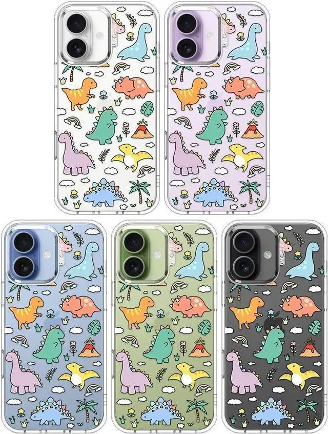 Alt view image 3 of 7 - for iPhone 17 Case | Military Grade 6.6ft Drop Tested | Camera Control | Clear with Dinosaur Land Design