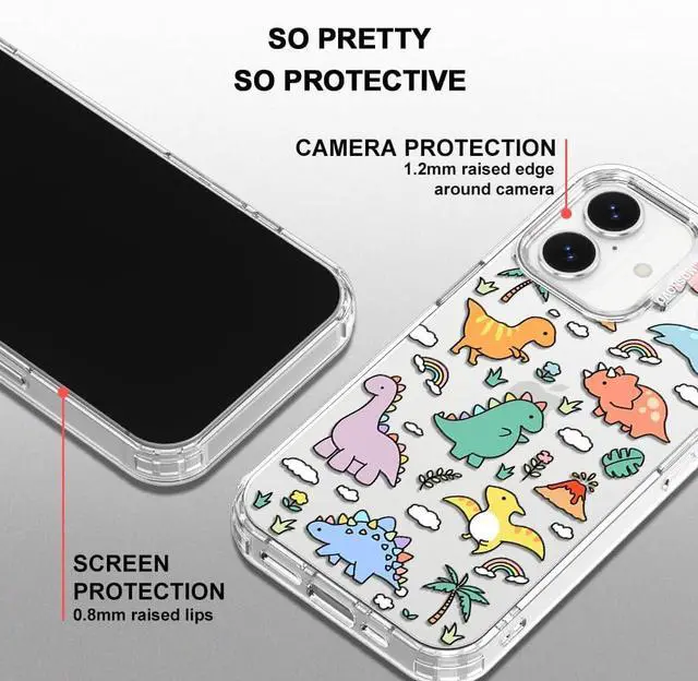 Alt view image 4 of 7 - for iPhone 17 Case | Military Grade 6.6ft Drop Tested | Camera Control | Clear with Dinosaur Land Design
