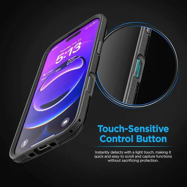 Alt view image 5 of 7 - for iPhone 17 Case with Camera Control Capture Button (Rebel Armor) Heavy-Duty Protective Phone Case (Compatible with MagSafe) Black