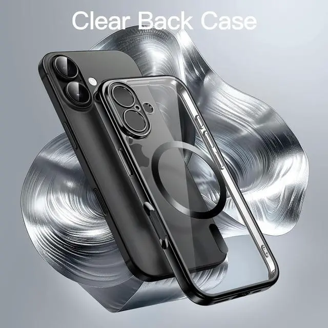 Alt view image 3 of 6 - Magnetic Case for iPhone 17 6.3-Inch Full Camera Lens Protection Compatible with MagSafe Soft Electroplated TPU Frame with Hard Clear PC Back Shockproof Phone Cover (Black)