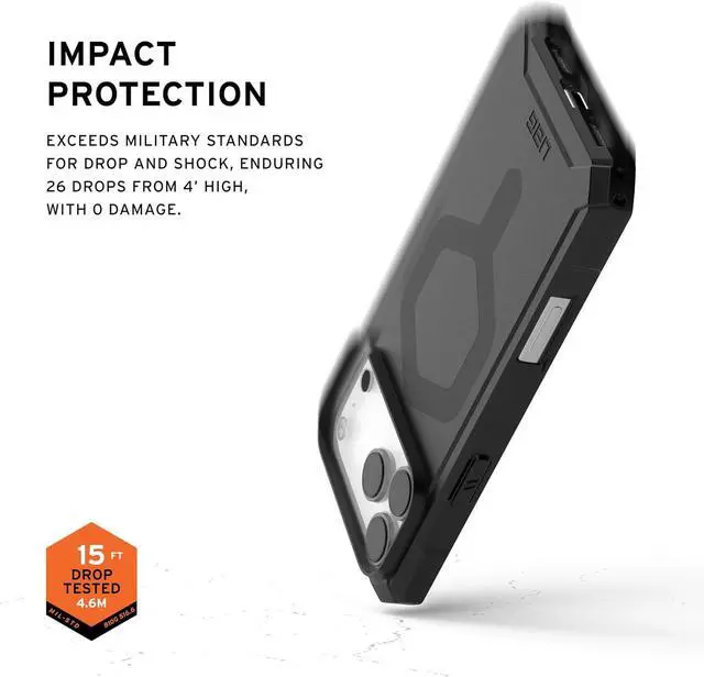 Alt view image 4 of 7 - UAG Designed for iPhone 17 Pro Max Case Essential Armor - Compatible with MagSafe Military Grade Protective Cover Black