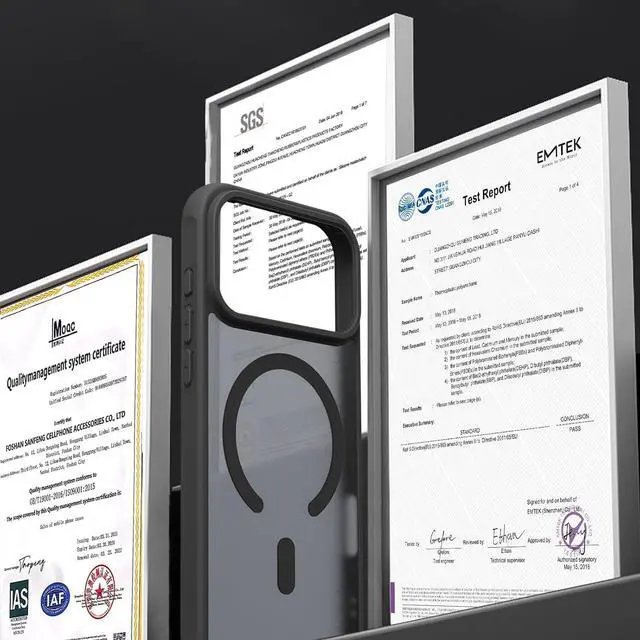 Alt view image 7 of 7 - Magnetic for iPhone 17 Pro Max Case with 1 Screen Protector [Mil-Grade Drop Protection] [Compatible with Magsafe] Shockproof Slim Translucent Matte Protective Phone Case Black