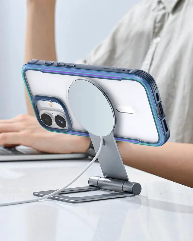 Alt view image 6 of 7 - 2025 Shield Magnetic for iPhone 17 Case Compatible with MagSafe [23FT Mil-Grade Drop Protection] Durable Anodized Shockproof Aluminum Frame Slim for iPhone 17 Case Iridescent