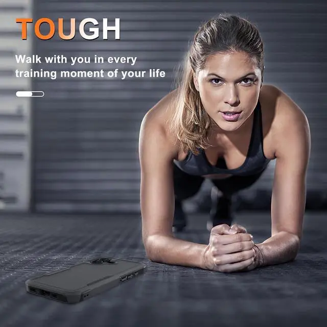 Alt view image 6 of 7 - Case for iPhone 17 Phone Cover with Screen Protector Military Grade Heavy Duty Shockproof PhoneCase with Wrist Lanyard Strap 2025 Black Matte