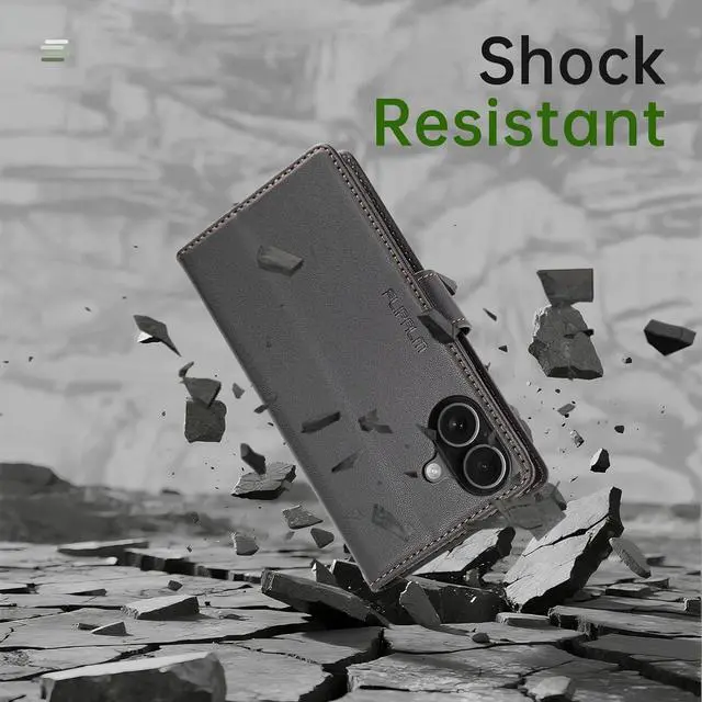 Alt view image 6 of 6 - Wallet Case for iPhone 17 with Credit Card Holder PU Leather Folio Flip Kickstand Protective Shockproof Cover for  17 Phone Case (Black)