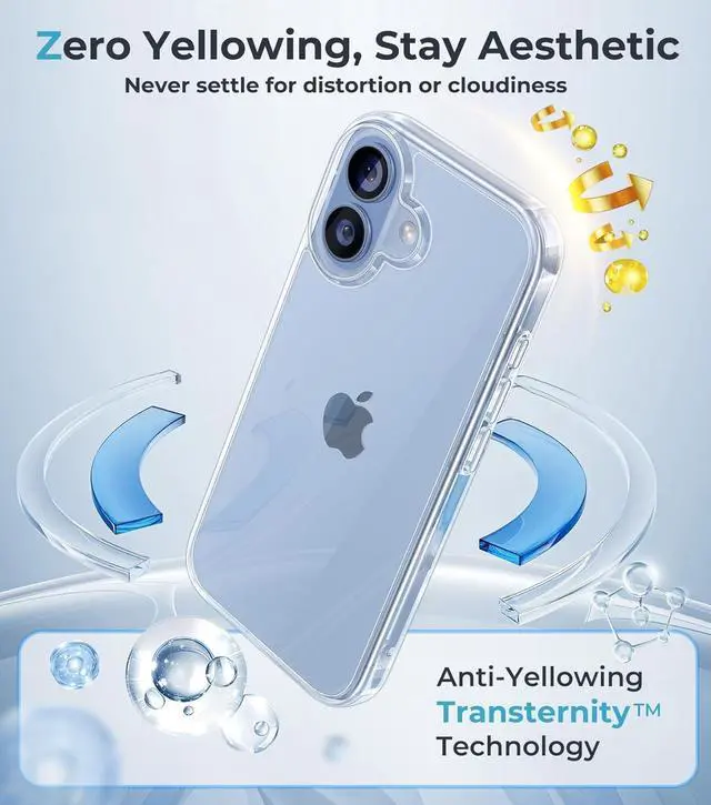 Alt view image 4 of 7 - for iPhone 17 Case - Crystal Clear 17 Phone Case Rugged Military Grade Protection Shockproof Bumper Cover Anti-Yellow Case for  iPhone 17 Accessories Transparent