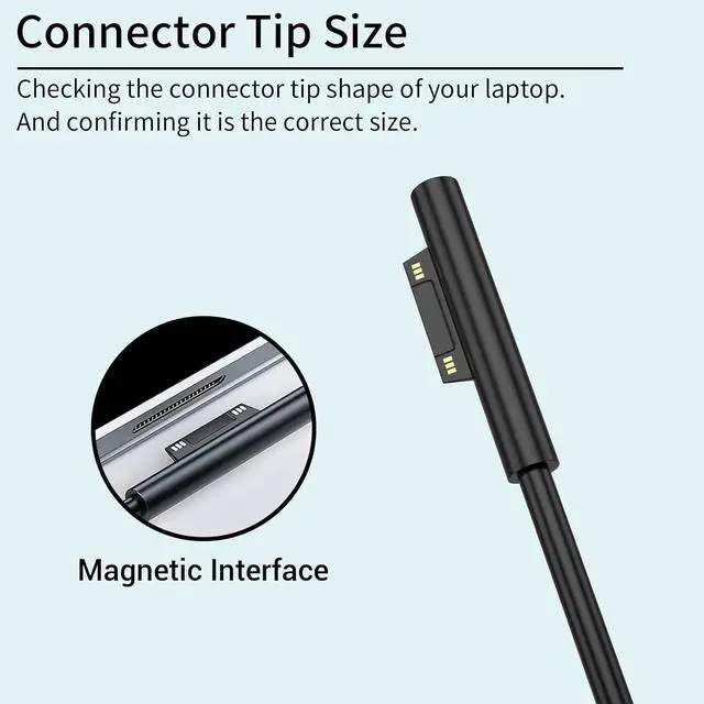 Alt view image 2 of 7 - 127W AC Adapter Compatible with Surface Book 3 2 1 Surface Pro X 8 7 6 5 4 3 Surface Laptop 4 3 2 1 GO Microsoft Surface 127W Power Supply with 7.5W USB Charging Port